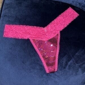 Pink Victoria’s Secret Vintage Special Edition Rare Sequin Extra Low Rise Thong